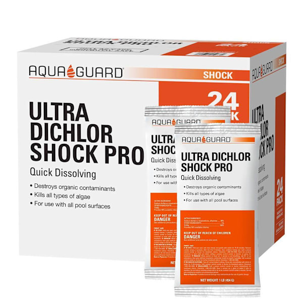 Aquaguard Dichlor Shock PRO 1 Lb. Bags, Package Of 24