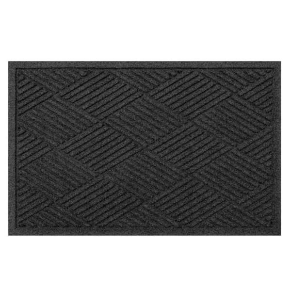 M+a Matting Waterhog Diamond Classic Mat Charcoal 2'X3' Smooth Backing