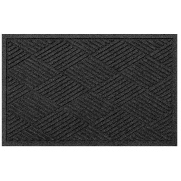 M+a Matting Waterhog Diamond Classic Mat Charcoal 3'X5' Smooth Backing