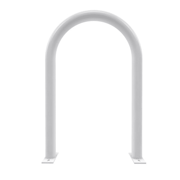 Dero By Playcore 2-Bike White Surface Mount Heavy-Duty Hoop Rack