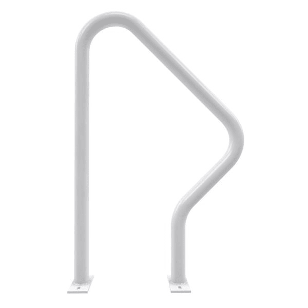 Dero By Playcore 2-Bike White Surface Mount Swerve Rack