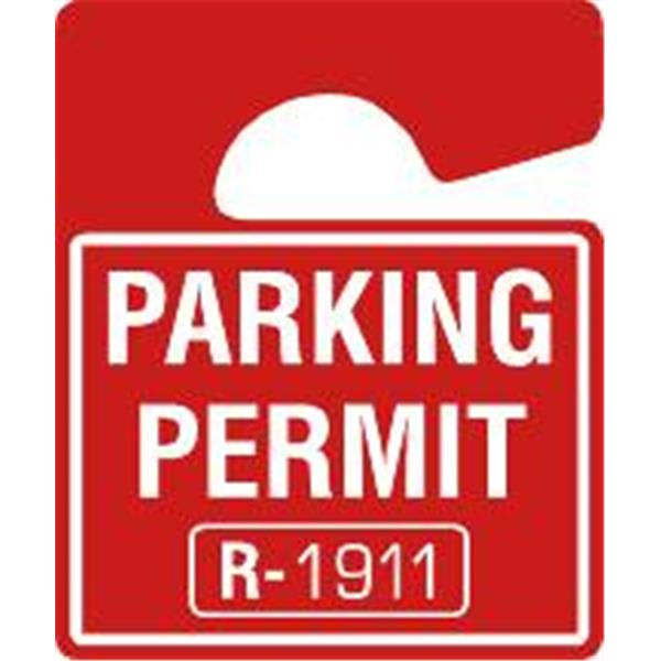 Parking Permit Tags, Red, Package Of 100