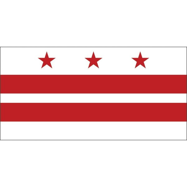 Washington Dc State Flag, Nylon, 6' X 4'