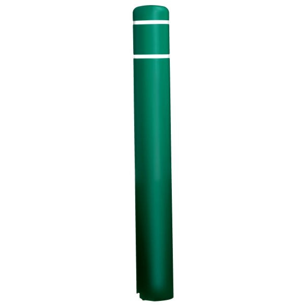 Bollard Post Sleeve, Green With White Tape, 4-1/2 X 52