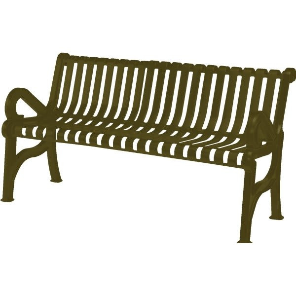 Ultrasite Rendezvous Bench, Brown Slotted Steel, 4'