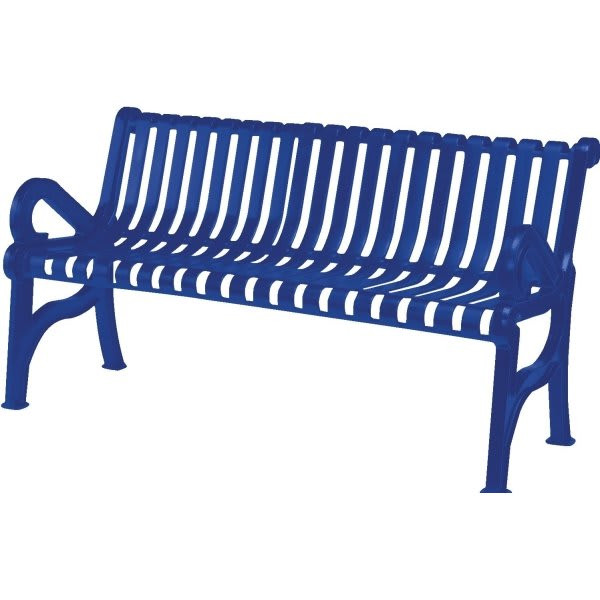 Ultrasite Rendezvous Bench, Blue Slotted Steel, 4'