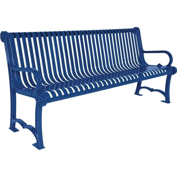 Ultrasite Rendezvous Bench, Blue Slotted Steel, 6'