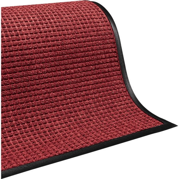 M+a Matting Waterhog Squares Classic Floor Mat, Red Black, 5' X 3'