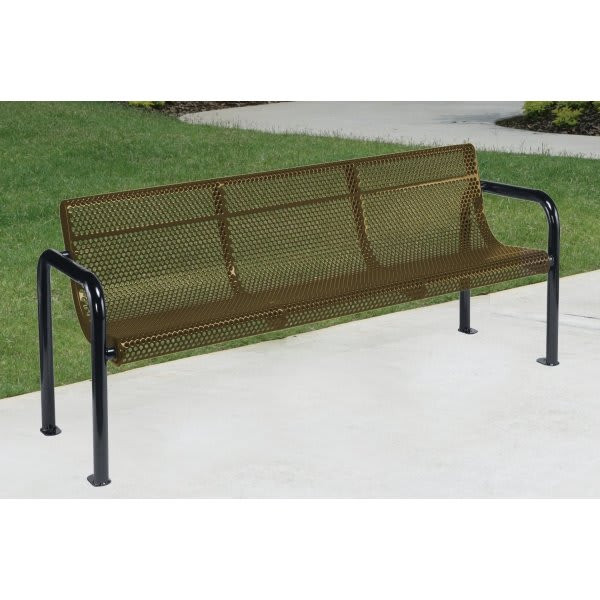 Ultrasite Portable/Surface Mount Contour Bench, Brown Galvanized Steel, 4'