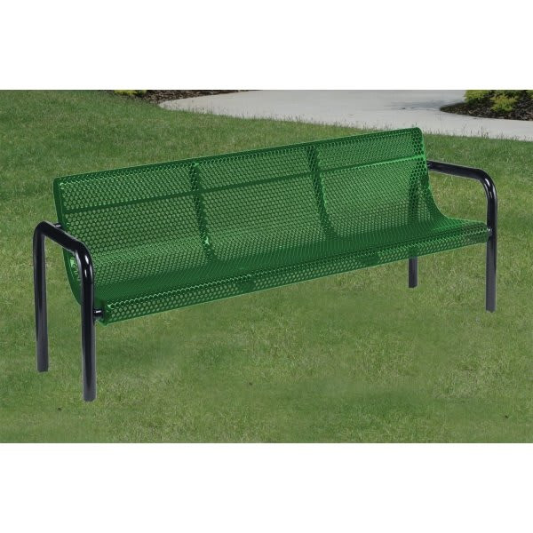 Ultrasite In Ground Mount Contour Bench, Green Galvanized Steel, 4'