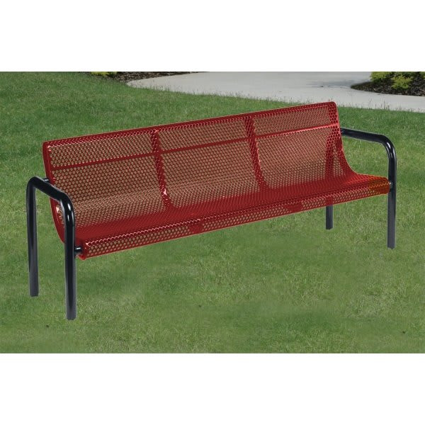 Ultrasite 4' In Ground Mount Contour Bench, Red