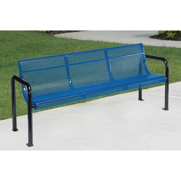 Ultrasite Portable/Surface Mount Contour Bench, Blue Galvanized Steel, 6'