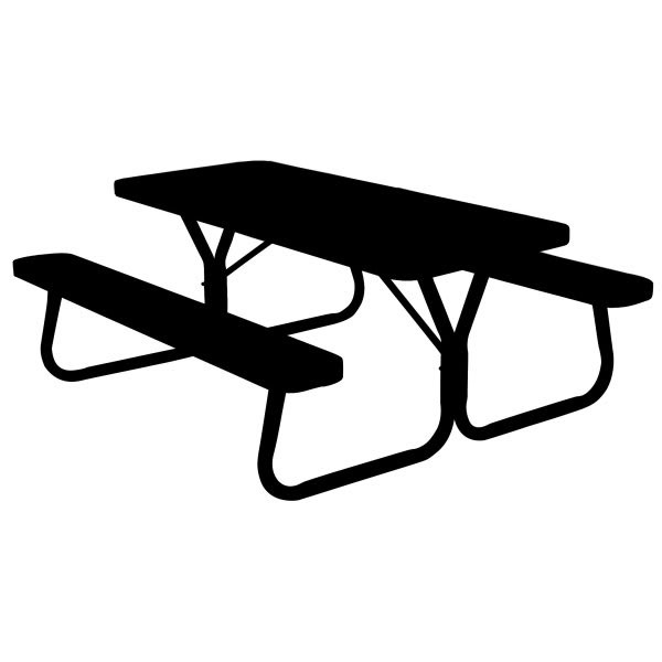 Ultrasite Rectangular Table, Black Thermoplastic Coated Perforated Steel, 6'