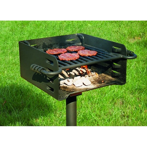Outdoor Charcoal Grill W/ Surface Mount Base (Black)