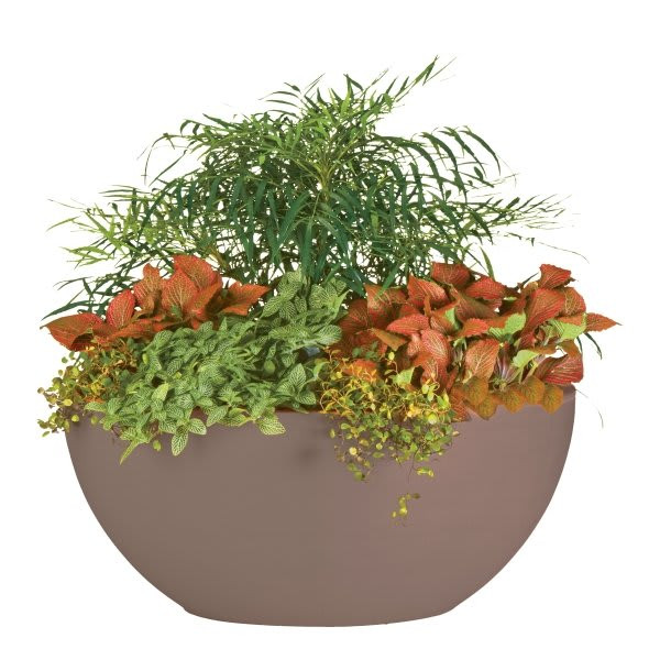 Classic Look Flat Bottom Planter, 8 X 19-1/2, Taupe
