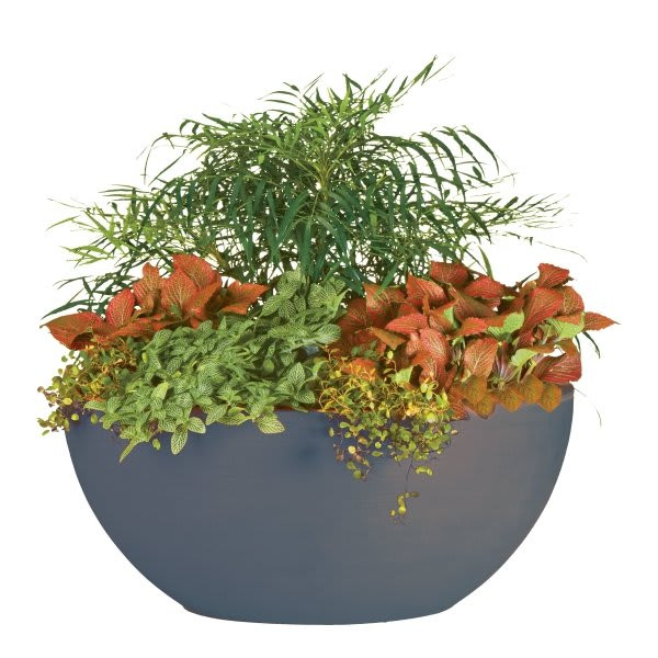 Classic Look Flat Bottom Planter, 11 X 27-1/2, Charcoal