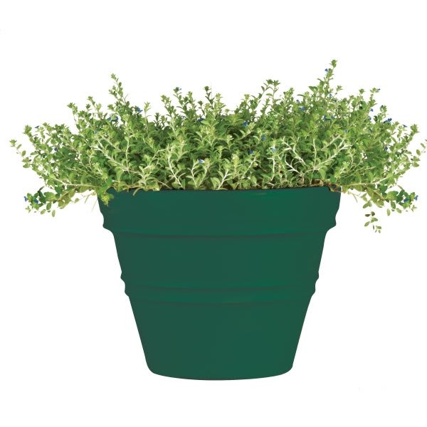 Classic Look Rolled Rim Planter, 21 Diameter, Hunter Green