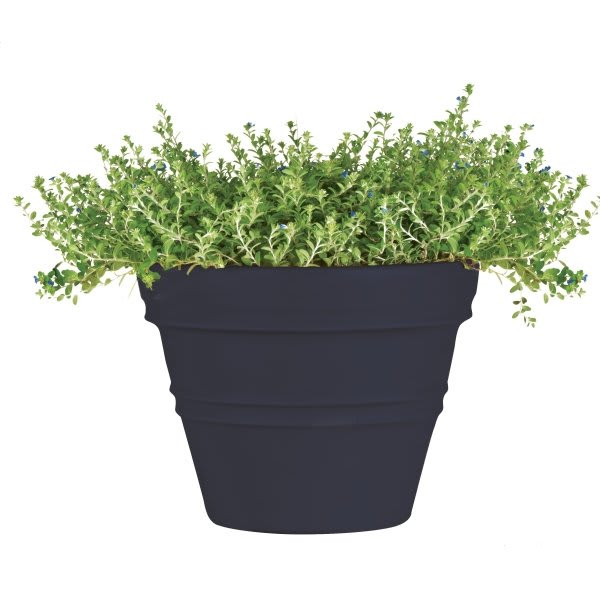 Classic Look Rolled Rim Planter, 18 X 23-1/2, Charcoal