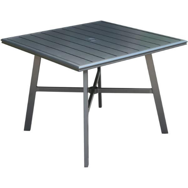 Cape Soleil Commercial Aluminum 38" Square Slat Top Table