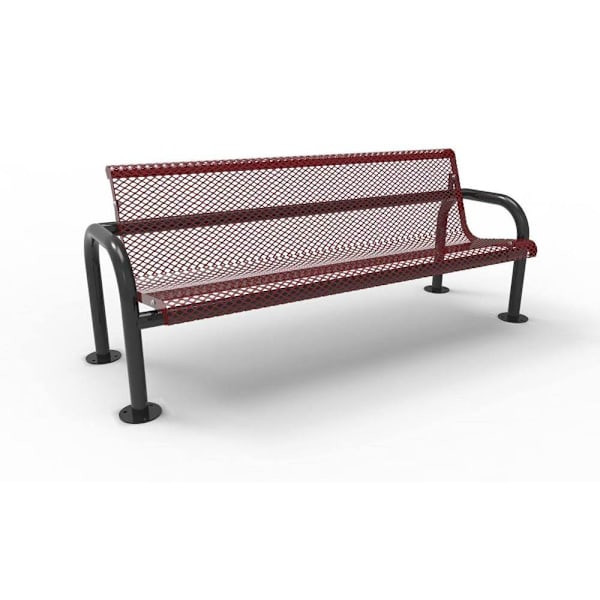 Ultrasite 6 Ft. Contour Bench, In-Ground Mount, Burgundy