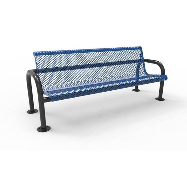 Ultrasite Rectangular Table, Red Thermoplastic Coated Expanded Steel, 8'