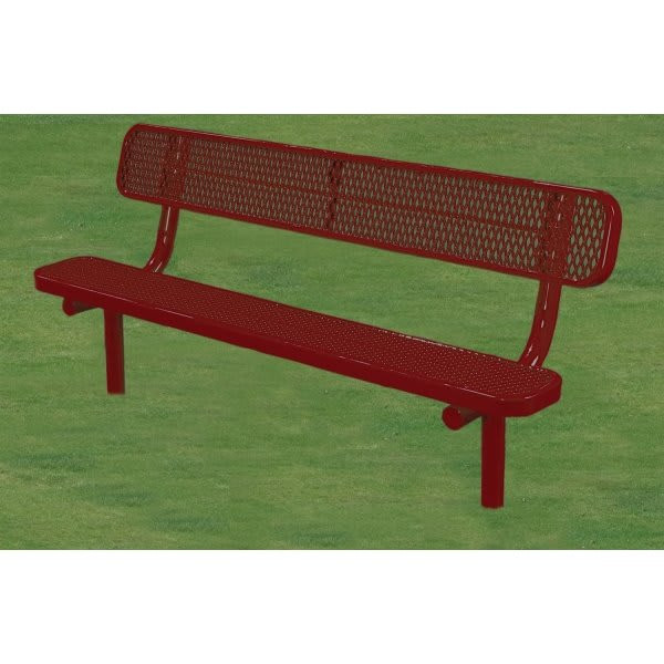 Ultrasite 6 Ft. In-Ground Mount Park Bench (Red)