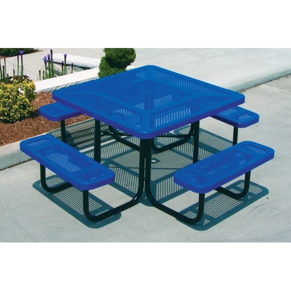 Ultrasite 6' Portable Park Picnic Table, Rolled Edge, Thermoplastic Coated Steel, Ultra Blue