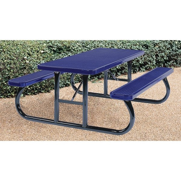 Ultrasite 8' Park Picnic Bench, Thermoplastic Coated Steel, Ultra Blue