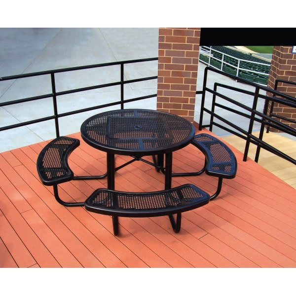 Ultrasite Table Round Perforated Metal-Black