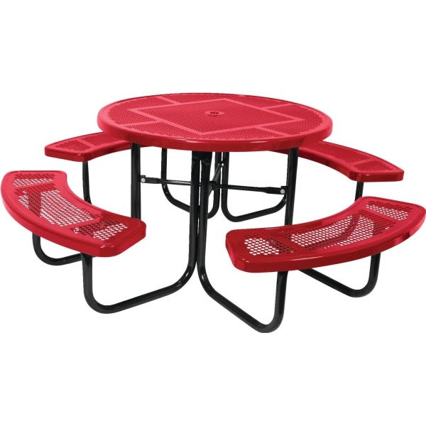Ultrasite 46" Round Table, Perforated Metal - Red