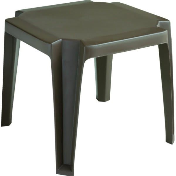 Grosfillex Miami 17" Square Low Table Bronze Mist, Package Of 6