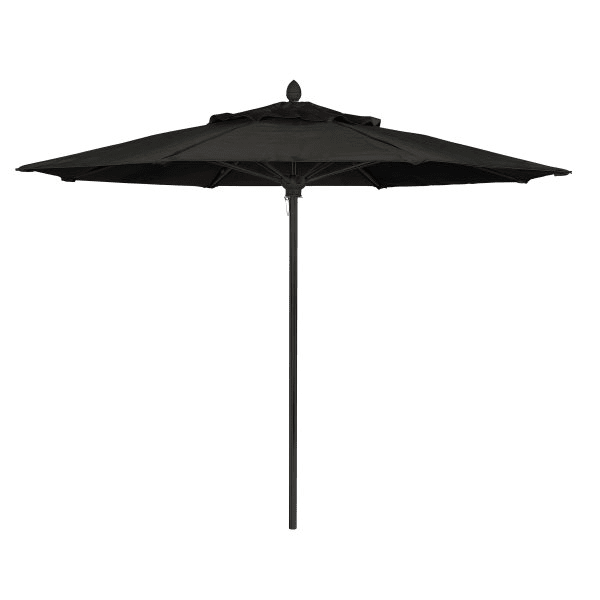 Fiberbuilt Lucaya Black Marine Umbrella With Black Pole 8'
