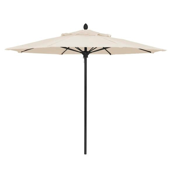 Fiberbuilt Lucaya Natural Marine Umbrella With Black Pole 9'