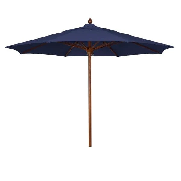 Fiberbuilt Augusta Captains Navy Sunbrella Umbrella With Teak Pole 11'