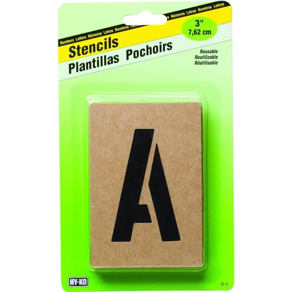 Hy-Ko 3" Stencil Kit, 1 Letter/Number/Special, W/1 Extra Letter A, E, O, R And S
