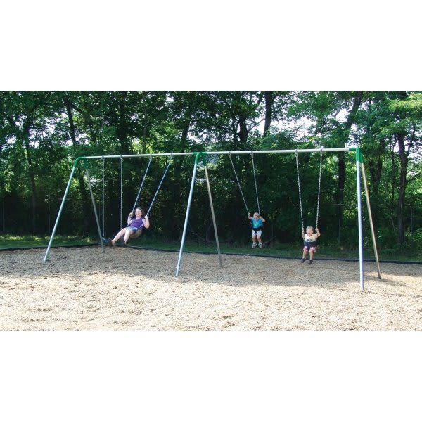 Uplaytoday Swing Set Single Bay 2 Strap Seats  - Green