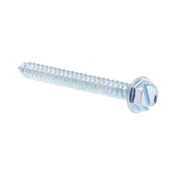 Sheet Metal Screws, Hewash Hd, Slotted Dr, #8 ,zinc, Package Of 50. 9025267
