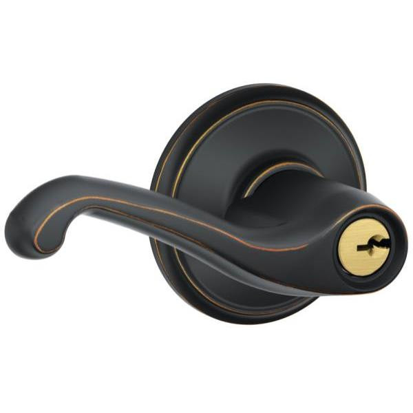 Schlage Residential F Ser Ent No Hand Antique Bronze Finish Flair Lever F51A FLA 716