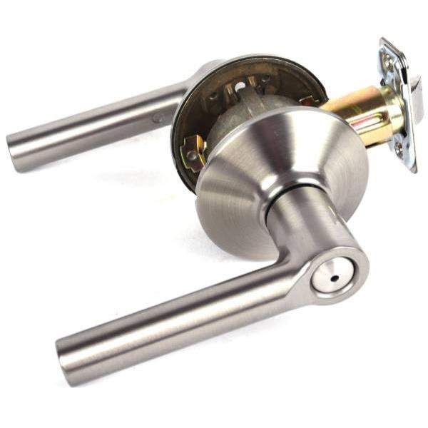 Schlage Residential F Ser Pvcy No Hand Satin Nickel Clear Finish Broadway Lever F40 BRW 619