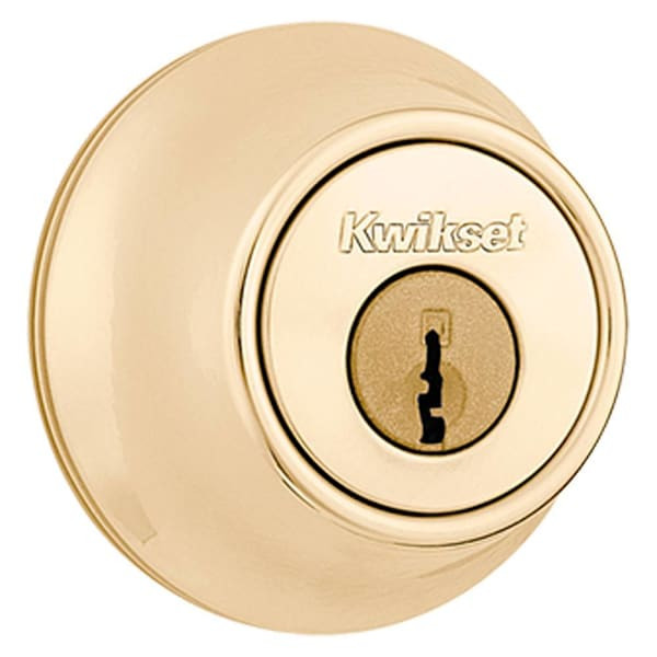 Kwikset 660 Series Polished Brass Single Cylinder Deadbolt 96600-711