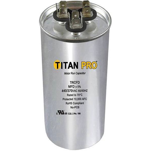 Packard Titan Pro Run Capacitor 80+10 Mfd 440/370 Volt Round, Box Of 5 TRCFD8010