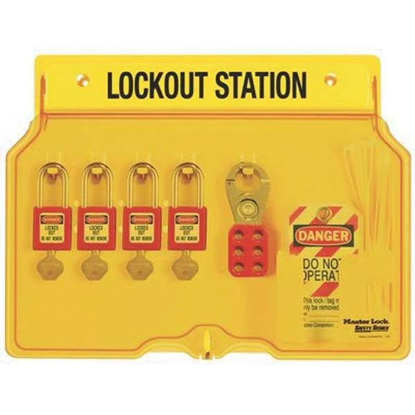 Master Lock Padlock Wall Station Hinged Cover 4-Lock 1482BP410