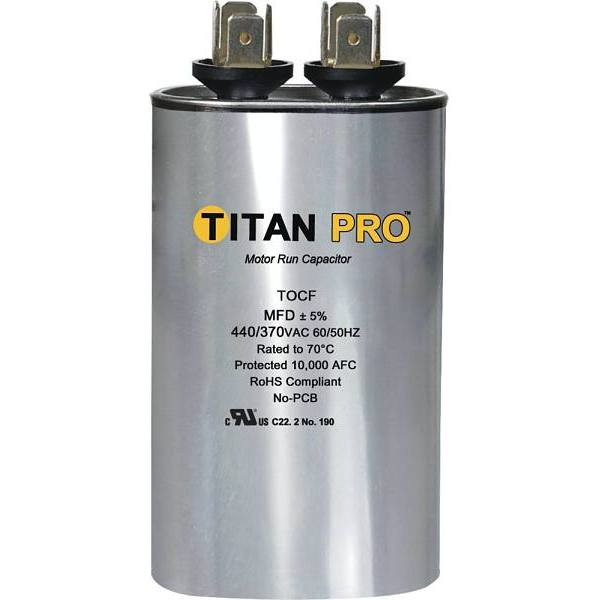 Titan Run Capacitor 60+5 Mfd 440/370-Volt Oval TOCFD605