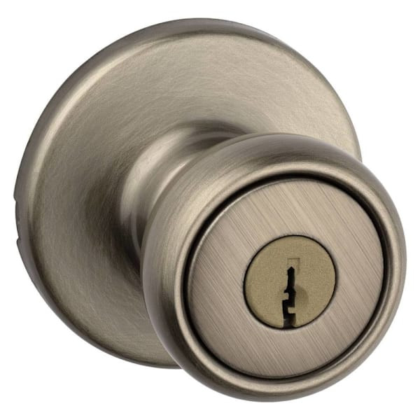 Kwikset Tylo Antique Brass Keyed Entry Door Knob 94002-944
