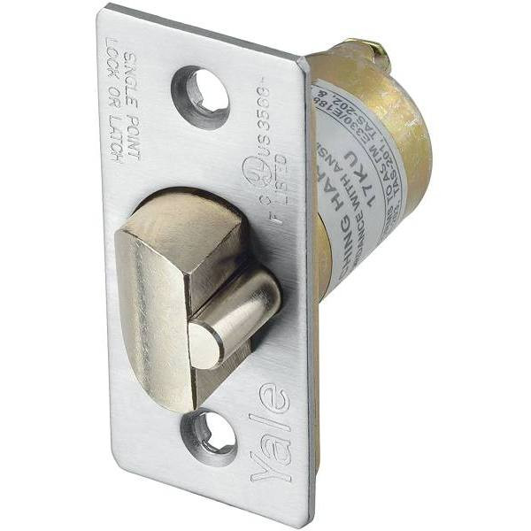 Yale 2-3/8 In. Satin Chrome Backset Latch Bolt Dead Latching 86038