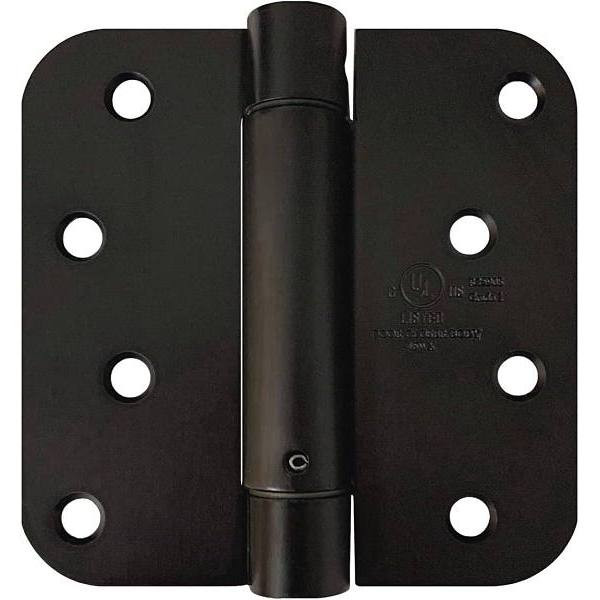 Global Door Controls 4 In. X 4 In. Steel Hinge 5/8 In. Radius (Matte Black) (2-Pack) CPS4040-5/8-US19-M