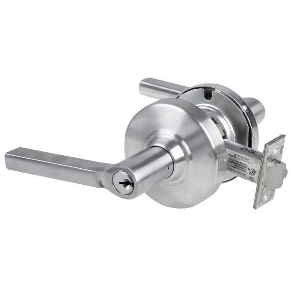 Schlage Grade 2 Storeroom Lock With Select Vandlgard Latitude Lever Satin Chrome ALX80P LAT 626