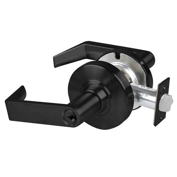 Schlage Grade 2 Storeroom Lock With Select Vandlgard, Rhodes Lever, Matte Black ALX80P RHO 622