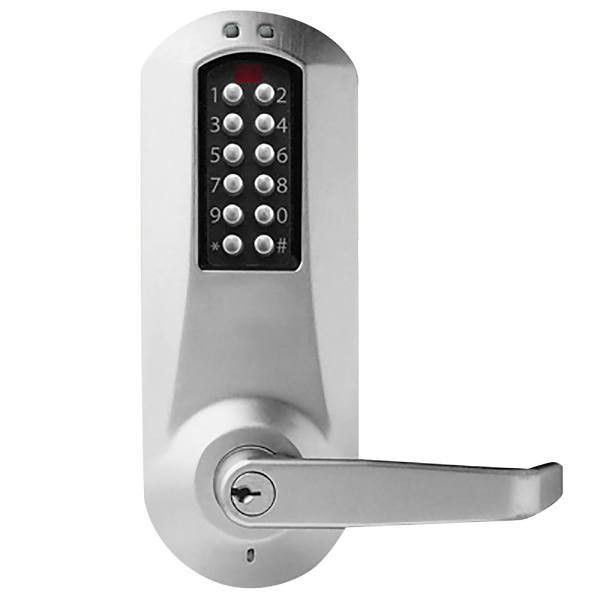 Dormakaba E-Plex 5000 Cylindrical Lock, Winston Lever, Schlage C, Satin Chrome E5031XSWL-626-41