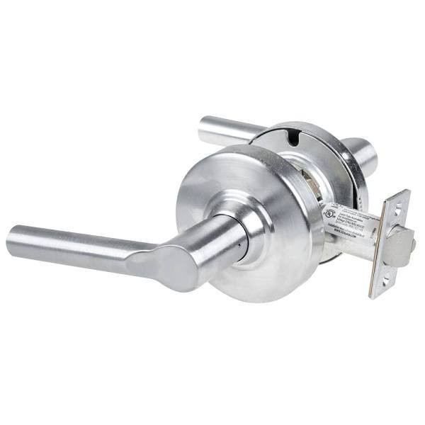 Schlage Grade 1 Passage Latch, Broadway Lever, Non-Keyed, Satin Chrome ND10S BRW 626